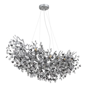 Globo - Riippuvalaisin kaapelilla 10xE14/40W/230V, hopeanvärinen