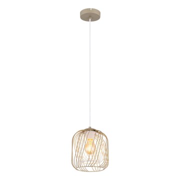 Globo - Riippuvalaisin kaapelilla 1xE27/40W/230V Ø 18 cm beige/valkoinen