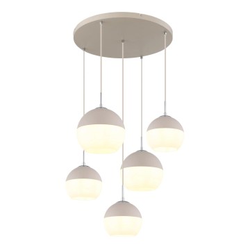 Globo - Riippuvalaisin vaijerikiinnityksellä 5xE27/60W/230V