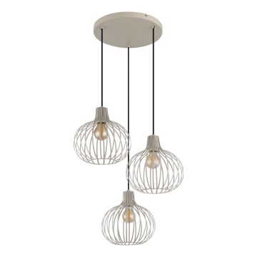 Globo - Riippuvalaisin vaijerilla 3xE27/40W/230V beige