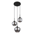 Globo - Riippuvalaisin vaijerilla 3xE27/40W/230V musta