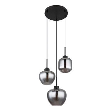 Globo - Riippuvalaisin vaijerilla 3xE27/40W/230V musta