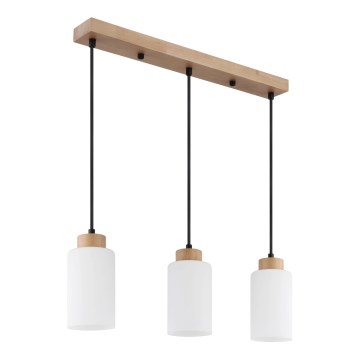 Globo - Riippuvalaisin vaijerilla 3xE27/60W/230V beige/valkoinen