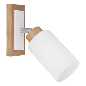 Globo - Seinään asennettava kohdevalaisin 1xE27/60W/230V tammi/valkoinen