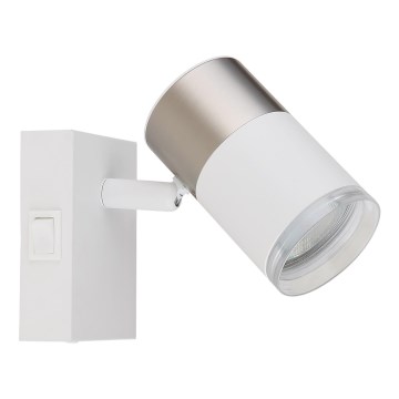 Globo - Seinäkohdevalo 1xGU10/25W/230V valkoinen/mattakromi