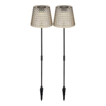 Globo - SETTI 2x LED-aurinkovalaistus LED/0,06W/3V IP44 harmaa