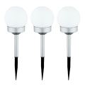 Globo - SETTI 3x LED-aurinkovalaistus LED/0,06W/3V 4000K halkaisija 10 cm IP44