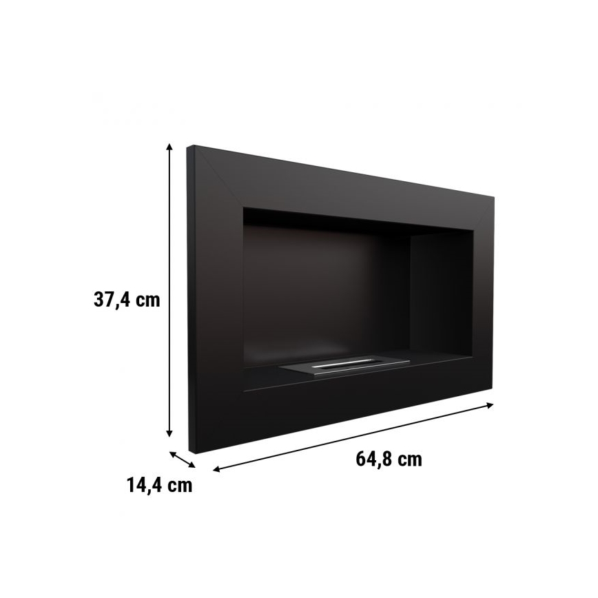 Kratki - Sisäänrakennettava BIO-takka 37,4x64,8 cm 1 kW musta