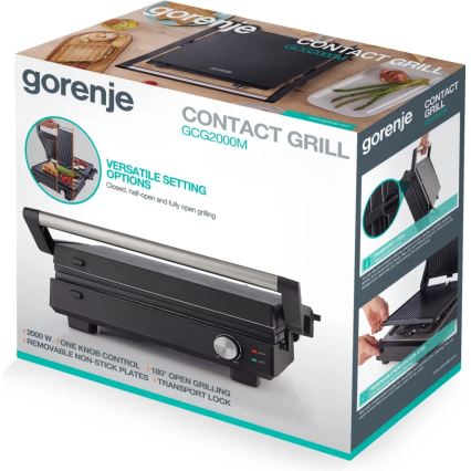 GORENJE GCG2000M - Kontaktigrilli 1800W/230V musta