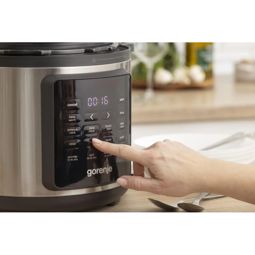 GORENJE GMC6SBK - Monitoimikeitin 6 l 8-in-1 1000 W/230 V ruostumaton teräs