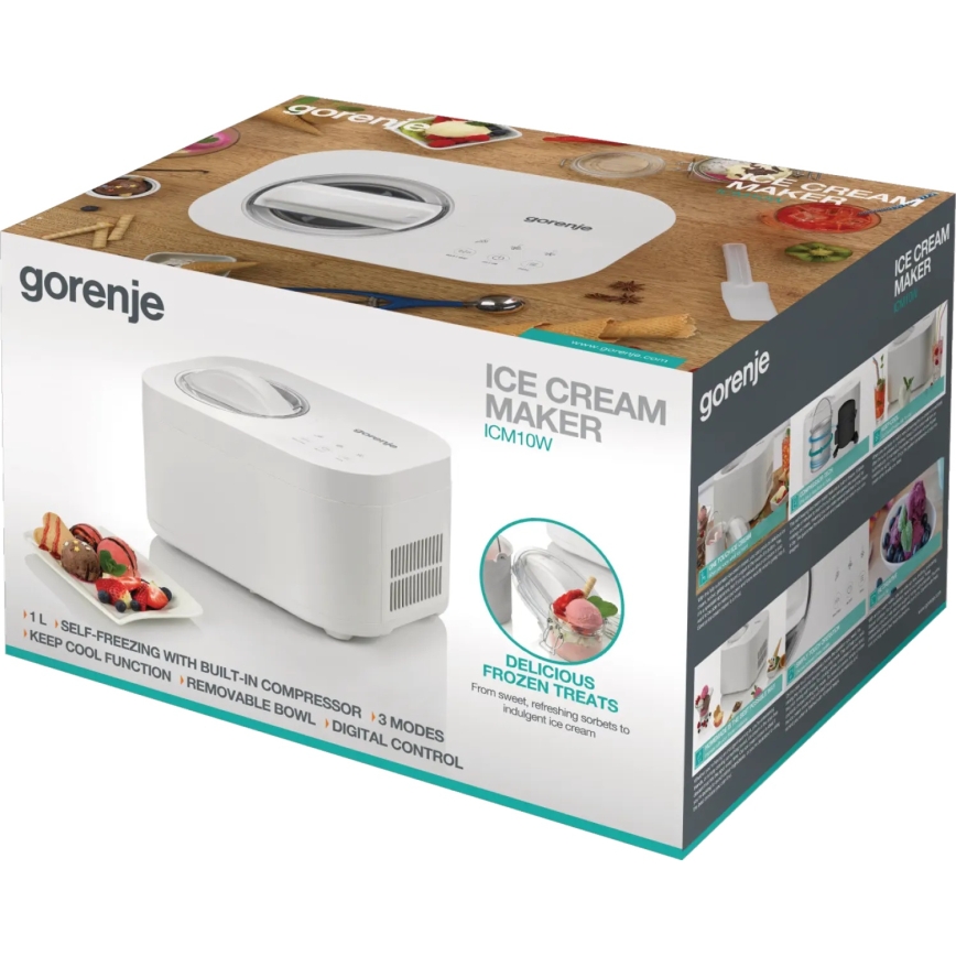 GORENJE ICM10W - Jäätelökone 100W/230V valkoinen