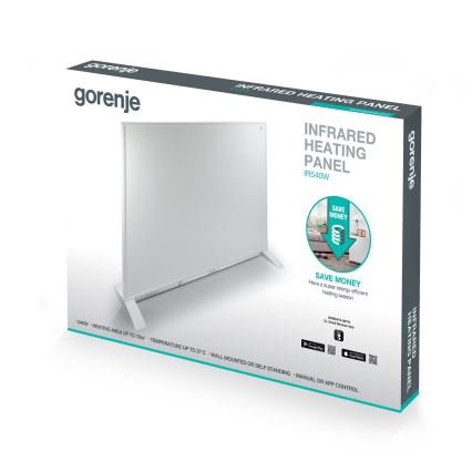 GORENJE IR540W - Älykäs sähköinen infrapaneeli 540W, ajastin, Wi-Fi, musta