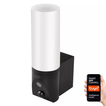 GoSmart LED/12W/230V 3200K IP65 Wi-Fi Tuya musta älykäs ulkokamera valolla