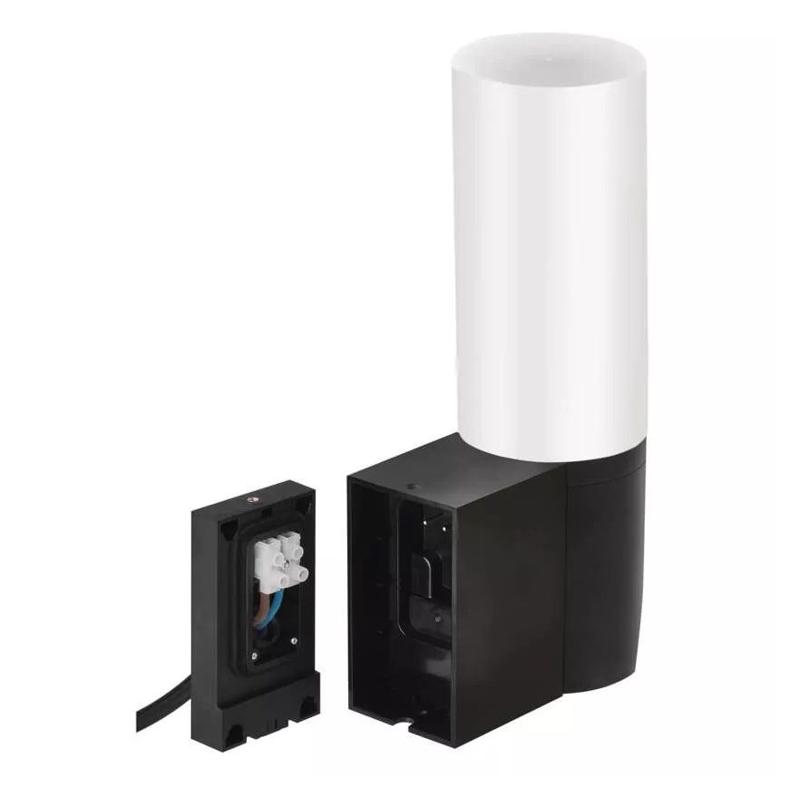 GoSmart LED/12W/230V 3200K IP65 Wi-Fi Tuya musta älykäs ulkokamera valolla