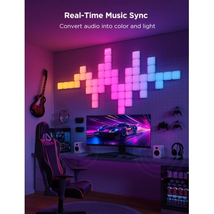 Govee - 10 kpl älykkäitä mini RGBIC -paneeleja Wi-Fi-yhteydellä