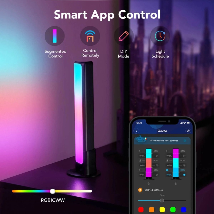 Govee - 2 kpl Flow Plus SMART LED TV & Gaming - RGBICWW Wi-Fi