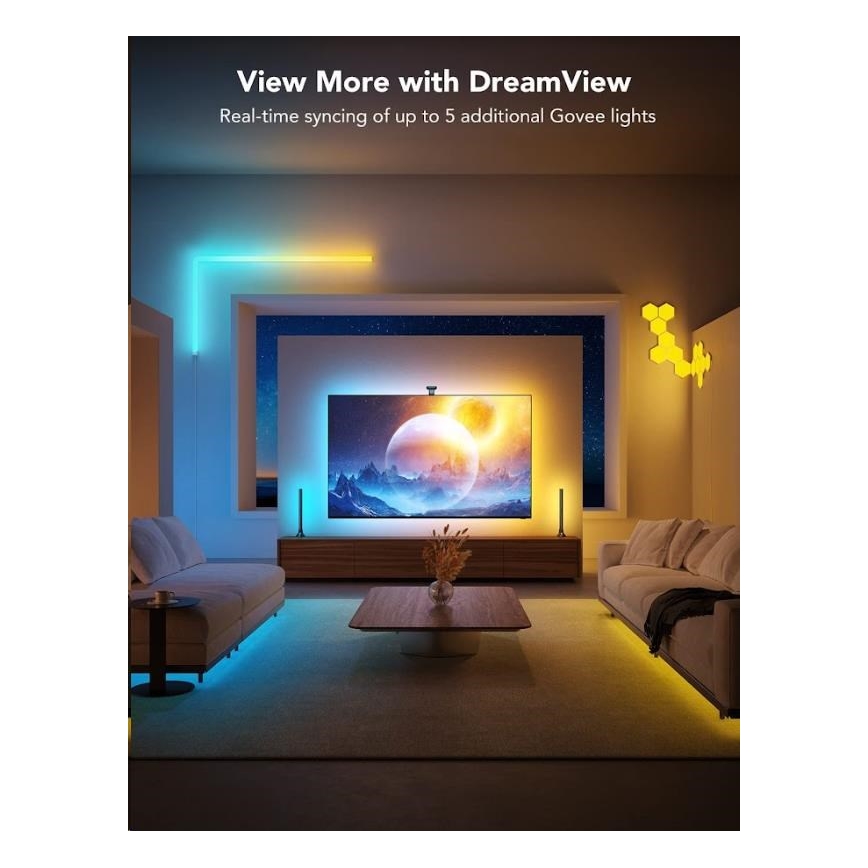 Govee - DreamView T2 DUAL TV 55-65 SMART LED taustavalaistus RGBIC Wi-Fi + kaukosäädin