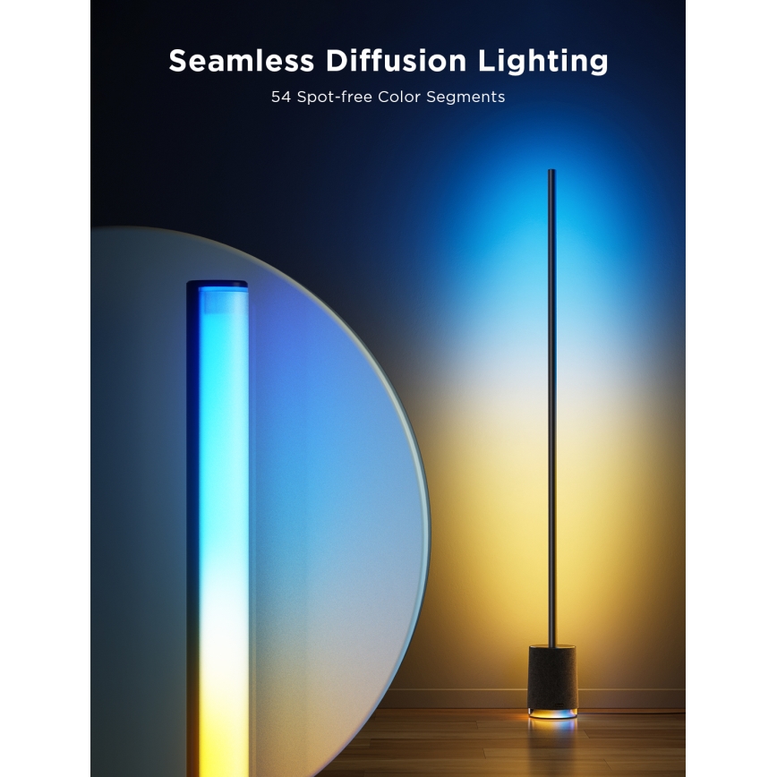 Govee - Himmennettävä LED-lattiavalaisin kaiuttimella Pro RGBICWW 2200-6500K Wi-Fi + kauko-ohjaus