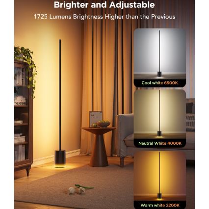 Govee - Himmennettävä LED-lattiavalaisin Smart MATTER LED RGBICWW 2200-6500K Wi-Fi + kauko-ohjaus