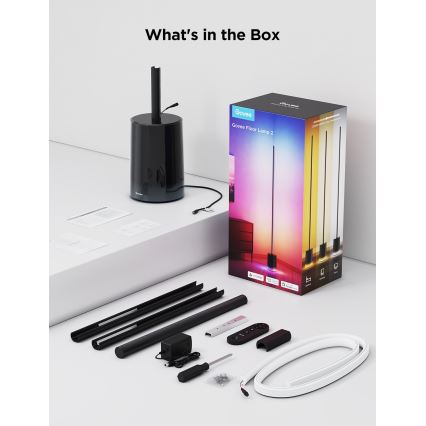 Govee - Himmennettävä LED-lattiavalaisin Smart MATTER LED RGBICWW 2200-6500K Wi-Fi + kauko-ohjaus