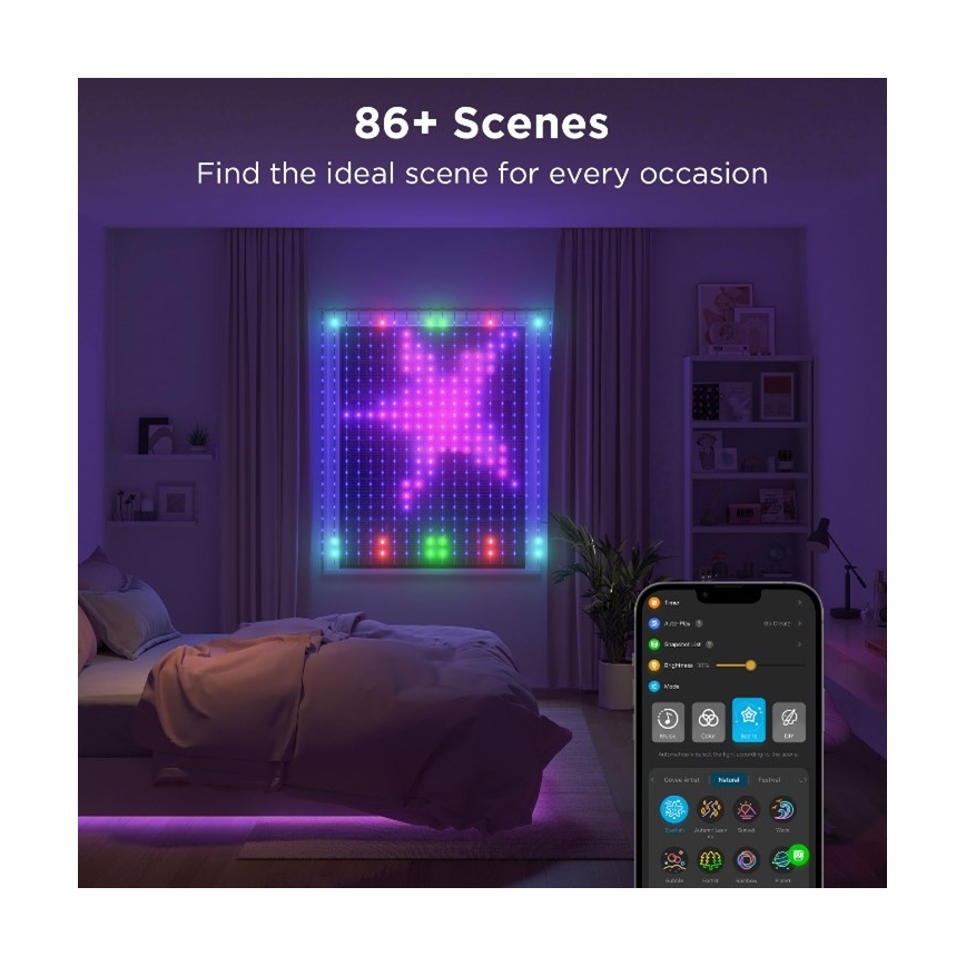 Govee - LED RGB Himmennettävä ulko koristeellinen ketju LED/15W/230V IP65 Wi-Fi