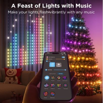 Govee - LED RGB Himmennettävä ulko koristeellinen ketju LED/15W/230V IP65 Wi-Fi