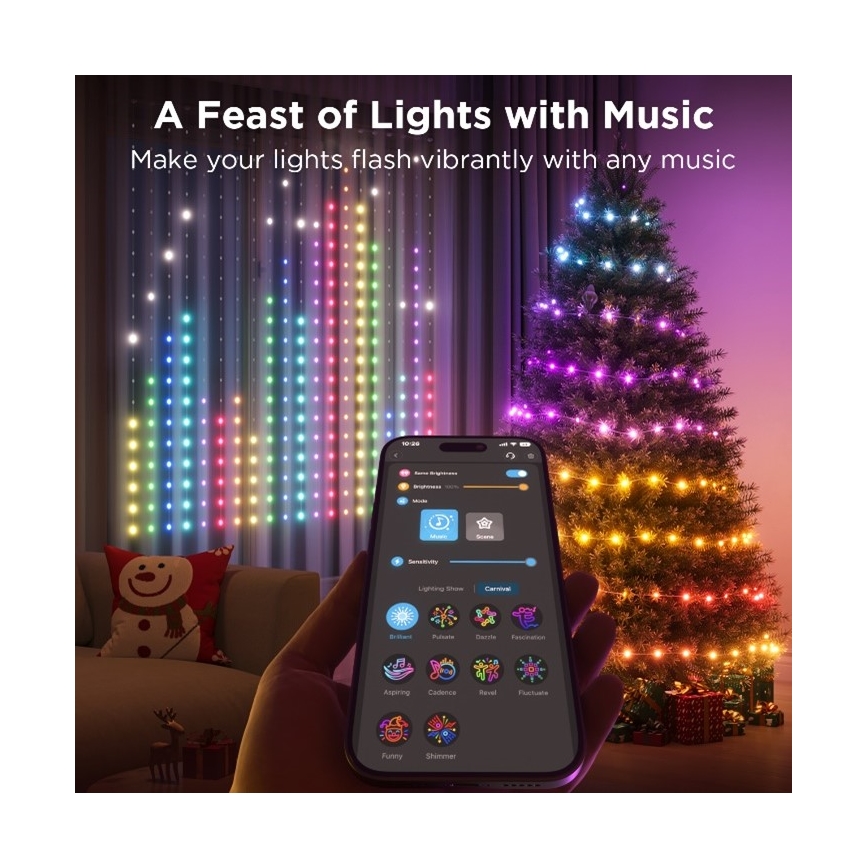 Govee - LED RGB Himmennettävä ulko koristeellinen ketju LED/15W/230V IP65 Wi-Fi