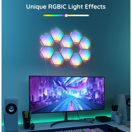 Govee - SARJA 10x himmennettävää LED RGB -paneelia LED/36W/230V Wi-Fi