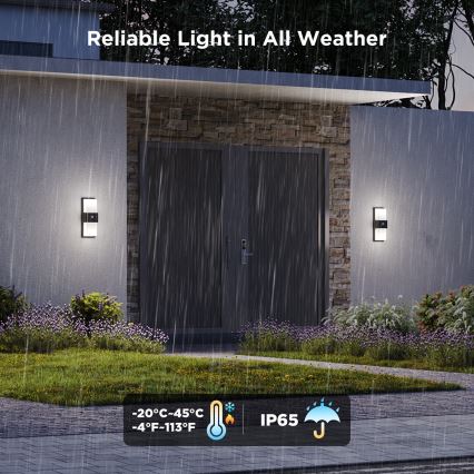 Govee - LED RGBIC Himmennettävä ulkoseinävalaisin anturilla MATTER LED/230V IP65 2700-6500K Wi-Fi