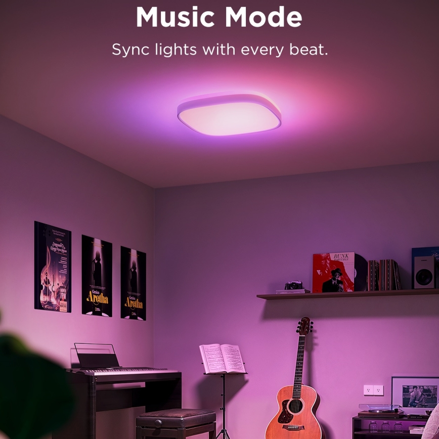 Govee - LED RGBIC Himmennettävä kattovalaisin LED/24W/230V 2700-6500K Wi-Fi 30x30 cm