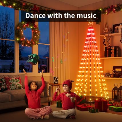 Govee - LED RGBIC joulukuusi tähtikoristeella LED/15W/230V IP65 1,8m Matter Wi-Fi