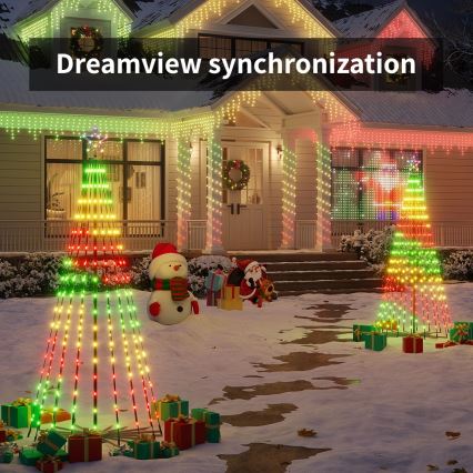 Govee - LED RGBIC joulukuusi tähtikoristeella LED/15W/230V IP65 1,8m Matter Wi-Fi