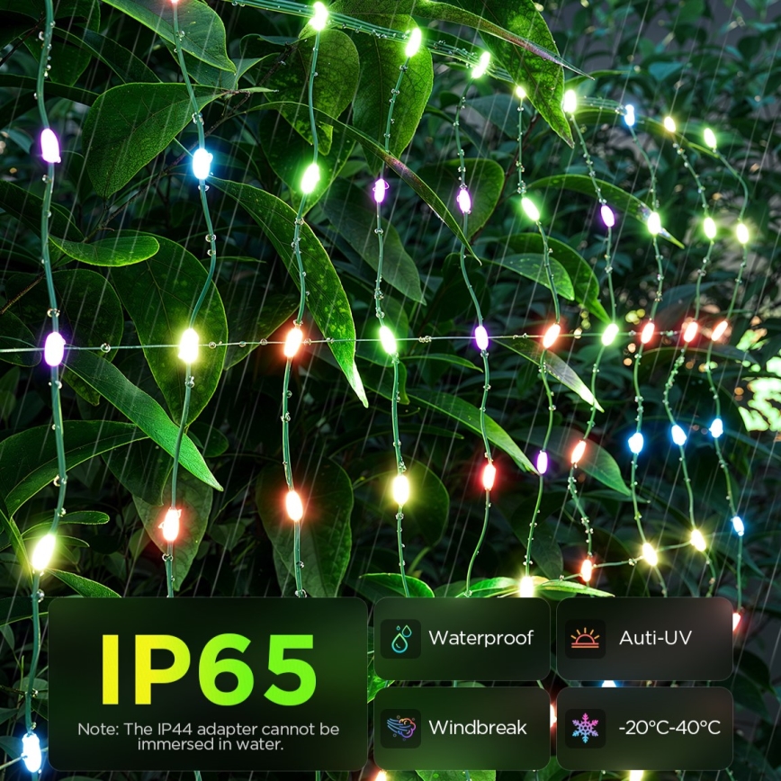 Govee - LED RGBIC Ulkovalaistusverkko 143x85cm Wi-Fi Matter IP65