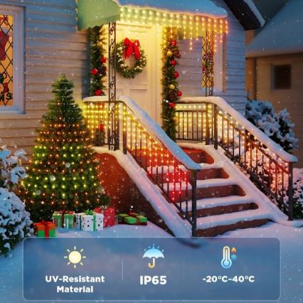 Govee - LED RGBIC Valoketju ulkokäyttöön Älykäs jääpuikot 10m Wi-Fi Matter IP65