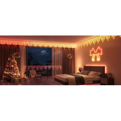 Govee - LED RGBIC Valoketju ulkokäyttöön Älykäs jääpuikot 10m Wi-Fi Matter IP65