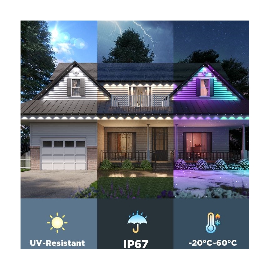 Govee - LED RGBIC -valonauha alasvaloilla, 30 m, Wi-Fi, Matter, IP67