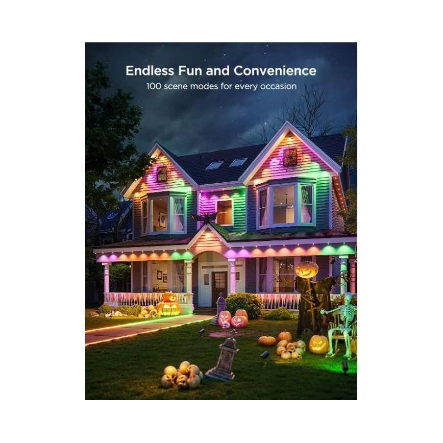 Govee - LED RGBIC -valonauha alasvaloilla, 30 m, Wi-Fi, Matter, IP67