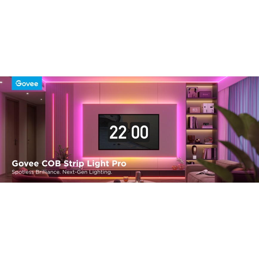 Govee - LED RGBICW Himmennettävä nauha COB 3780 diodes 3m Wi-Fi Matter