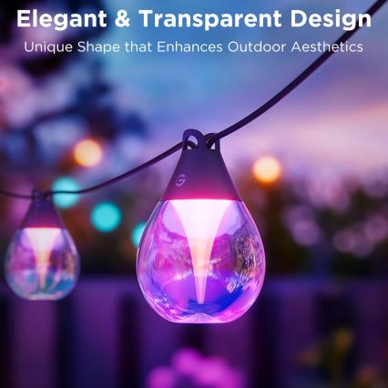 Govee - LED RGBICW Himmennettävä ulko koristeellinen ketju LED/24W/230V IP67 2700-6500K Wi-Fi