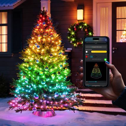 Govee - LED RGBICW Ulkokäyttöinen jouluvaloketju 2700-6500K 20m Wi-Fi Matter IP65