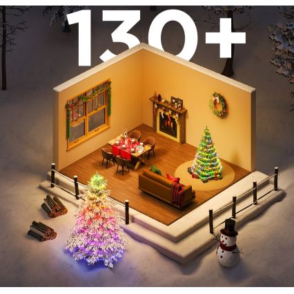 Govee - LED RGBICW Ulkokäyttöinen jouluvaloketju 2700-6500K 20m Wi-Fi Matter IP65