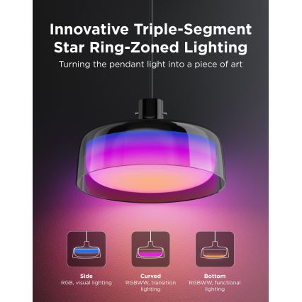 Govee - LED RGBICWW himennettävä vaijeririippuvalaisin LED/21W/230V Matter Wi-Fi