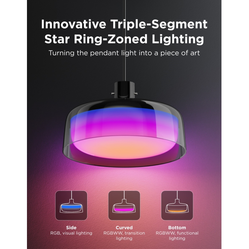 Govee - LED RGBICWW himennettävä vaijeririippuvalaisin LED/21W/230V Matter Wi-Fi