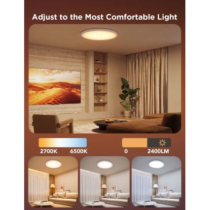 Govee - LED RGBICWW Himmennettävä kattovalaisin LED/29W/230V Ø 30 cm mattapintainen Wi-Fi