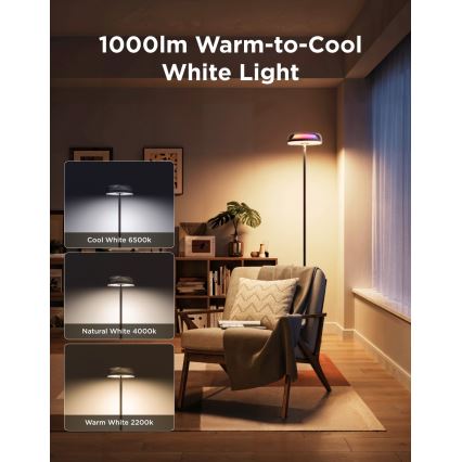 Govee - LED RGBICWW Himennettävä lattiavalaisin UPLIGHTER MATTER LED/24W/230V Wi-Fi