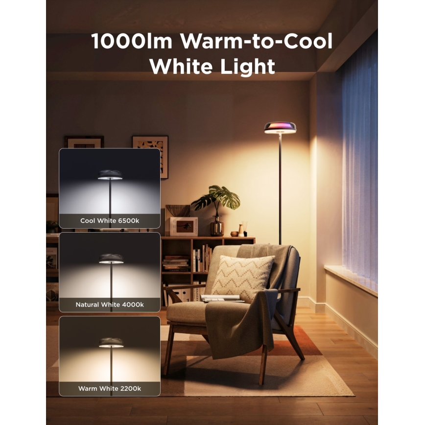 Govee - LED RGBICWW Himennettävä lattiavalaisin UPLIGHTER MATTER LED/24W/230V Wi-Fi