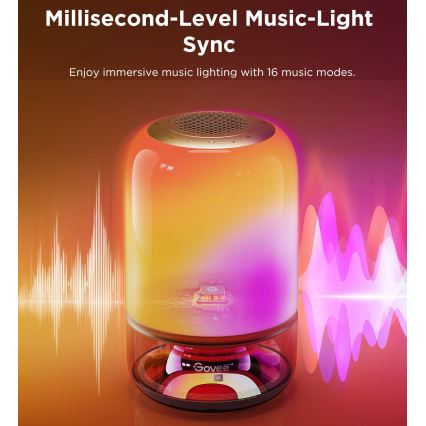 Govee - LED RGBW Himmennettävä pöytälamppu kaiuttimella LED/36W/12V Wi-Fi