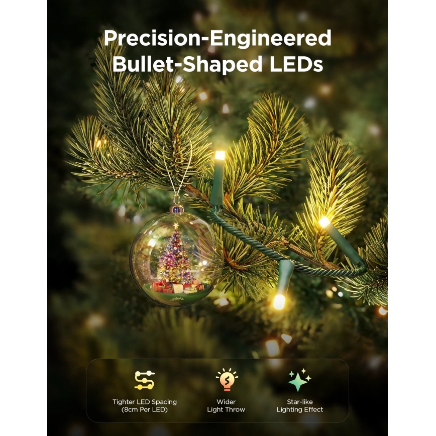 Govee - LED RGBWIC Ulkoiset jouluvalot 2700-6500K 30m Wi-Fi Matter IP65