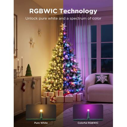 Govee - LED RGBWIC Ulkoiset jouluvalot 2700-6500K 30m Wi-Fi Matter IP65
