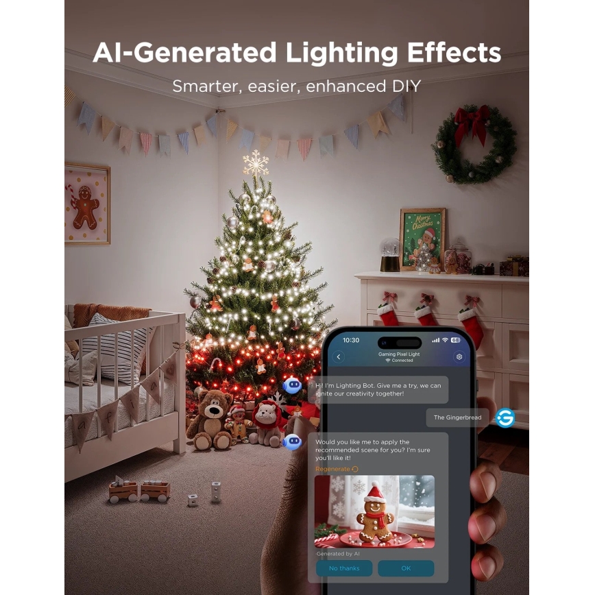 Govee - LED RGBWIC Ulkoiset jouluvalot 2700-6500K 30m Wi-Fi Matter IP65